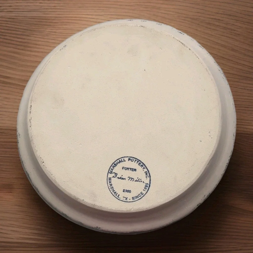 VTG 2000 Marshall Pottery Texas‎ Pie Plate Hand Turned Ceramic Rustic Farmhouse